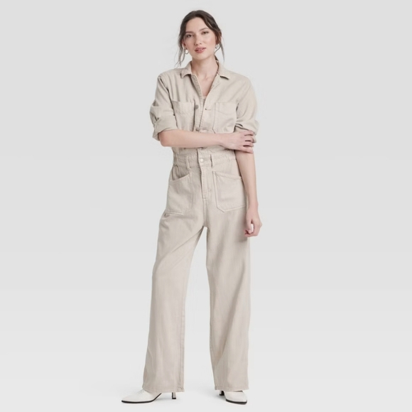 NWOT Universal Thread Ecru Jumpsuit Size 12 - Picture 1 of 8